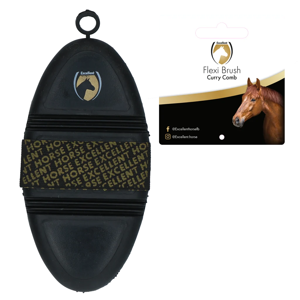 Striegel für lose Haare mit flexibler Oberseite – Excellent Horse Flexi Brush Curry Comb – Bild 2