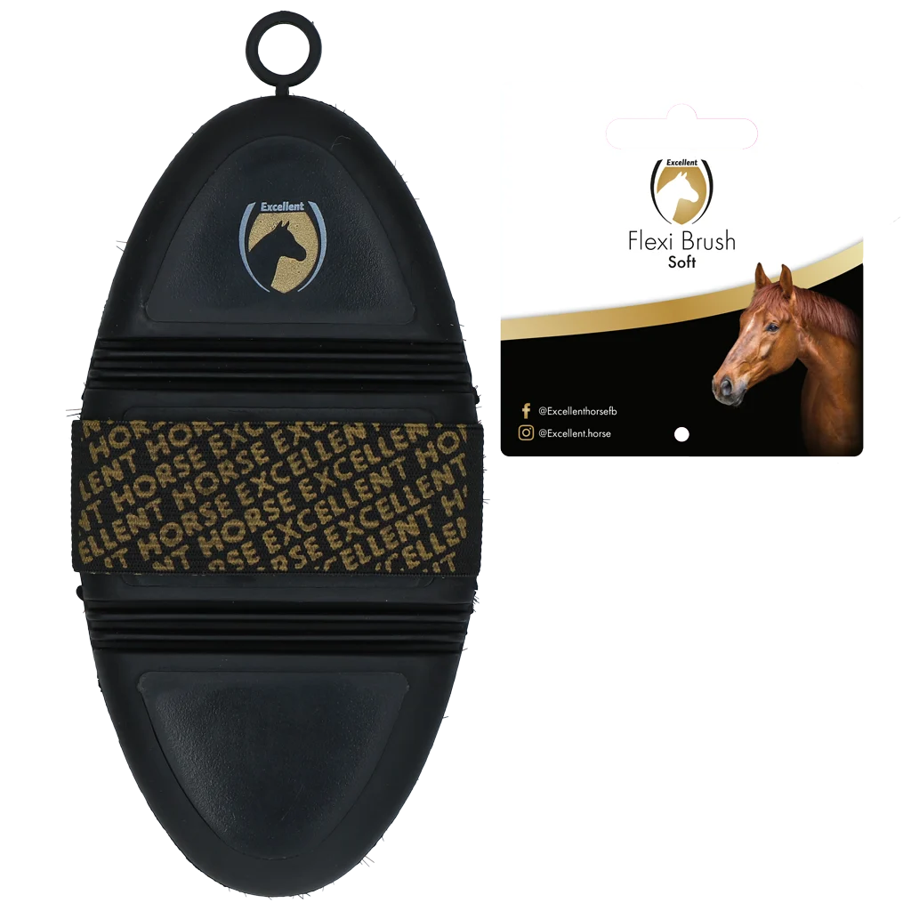 Weiche Pferdebürste für Staub und Sand mit flexiblem Bürstenrücken – Excellent Horse Flexi Brush Soft – Bild 2