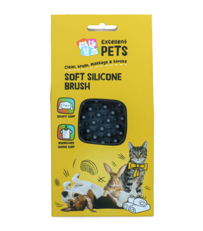 Silikon Hundebürste für kurzes Fell, 12 x 6,5 x 2,5 cm – Excellent Pets Soft Silicone Brush