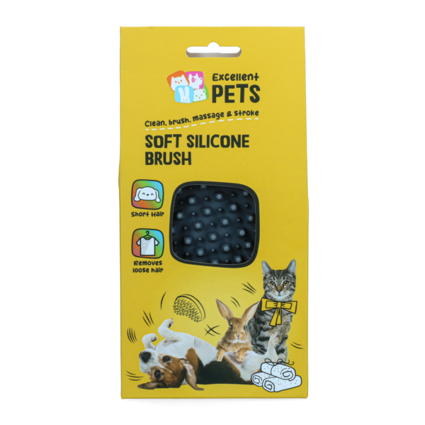 Silikon Hundebürste für kurzes Fell, 12 x 6,5 x 2,5 cm – Excellent Pets Soft Silicone Brush