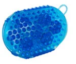 Massagebürste für Pferde mit 7 Edelstahlrollen, Blau, 16 x 10 cm – Bild 3