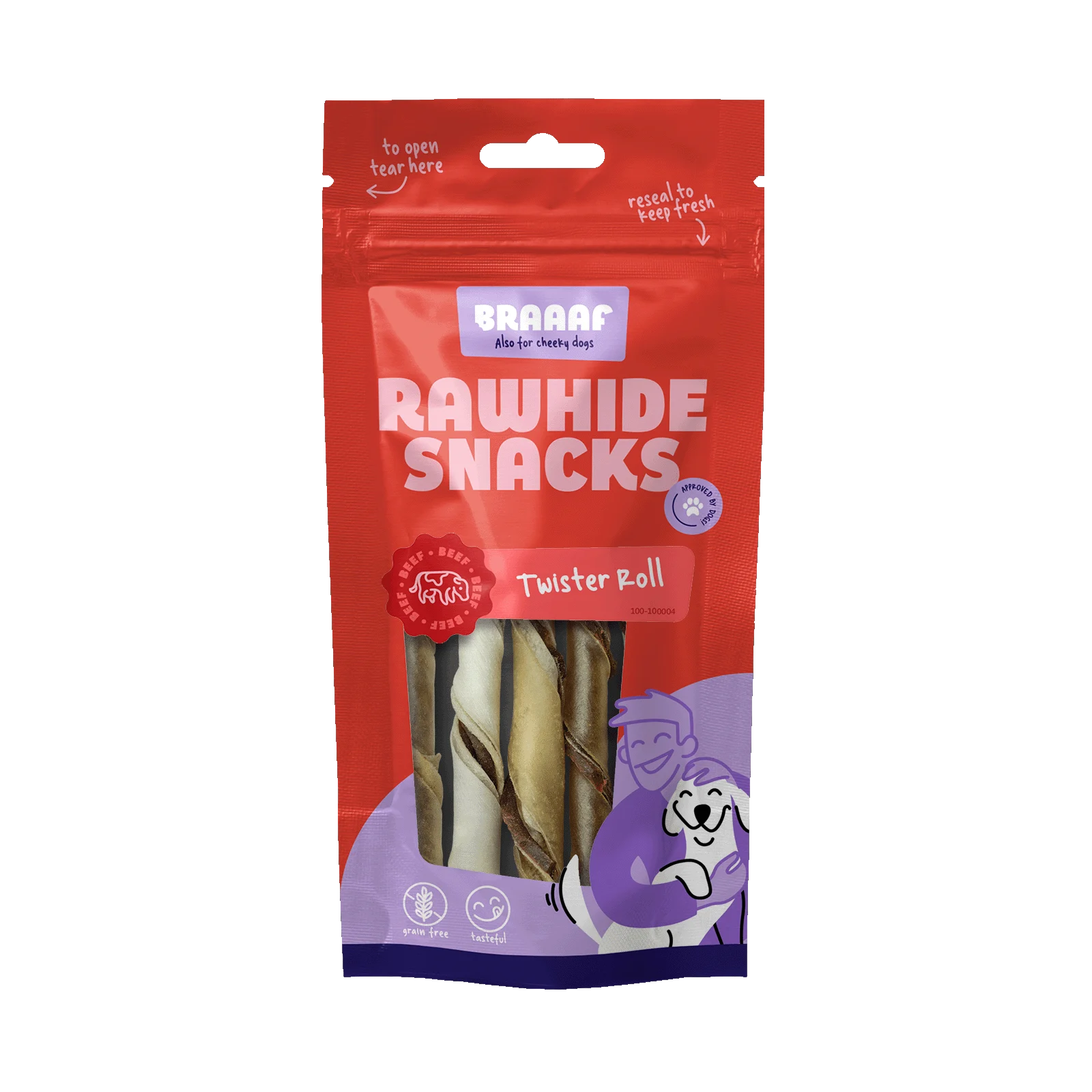 Kaurollen für Hunde – Braaaf Twister Rolls – Bild 1