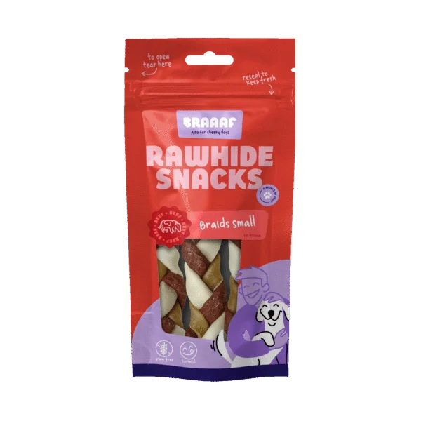 Geflochtene Kausnacks, 12 cm, 3 Stück – Braaaf Twister Braids