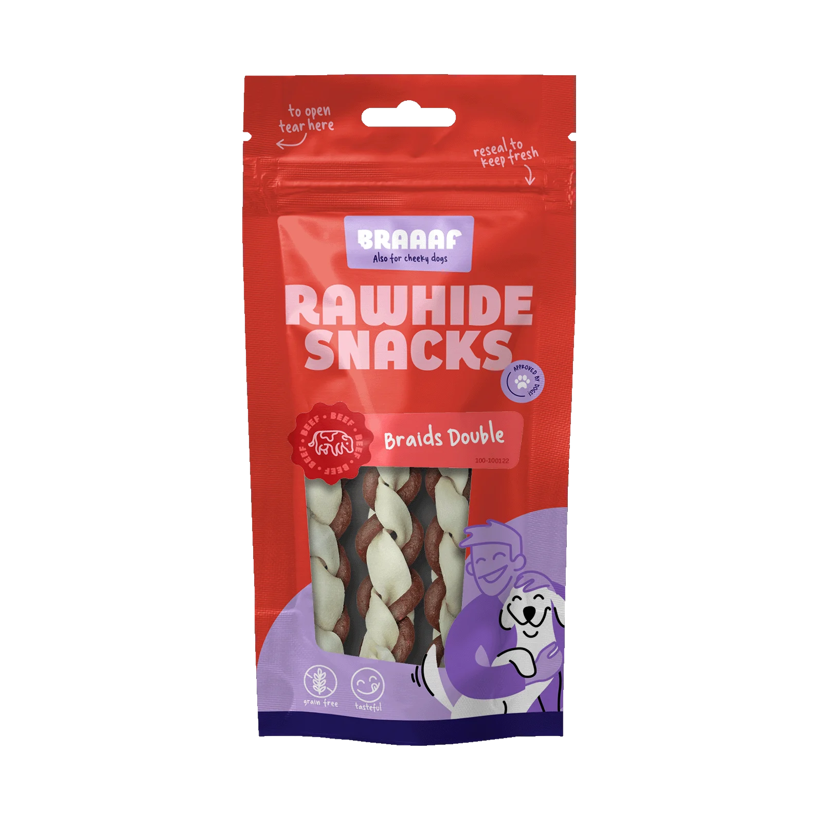 Kausnacks, 3 Stück – Braaaf Twister Double – Bild 1