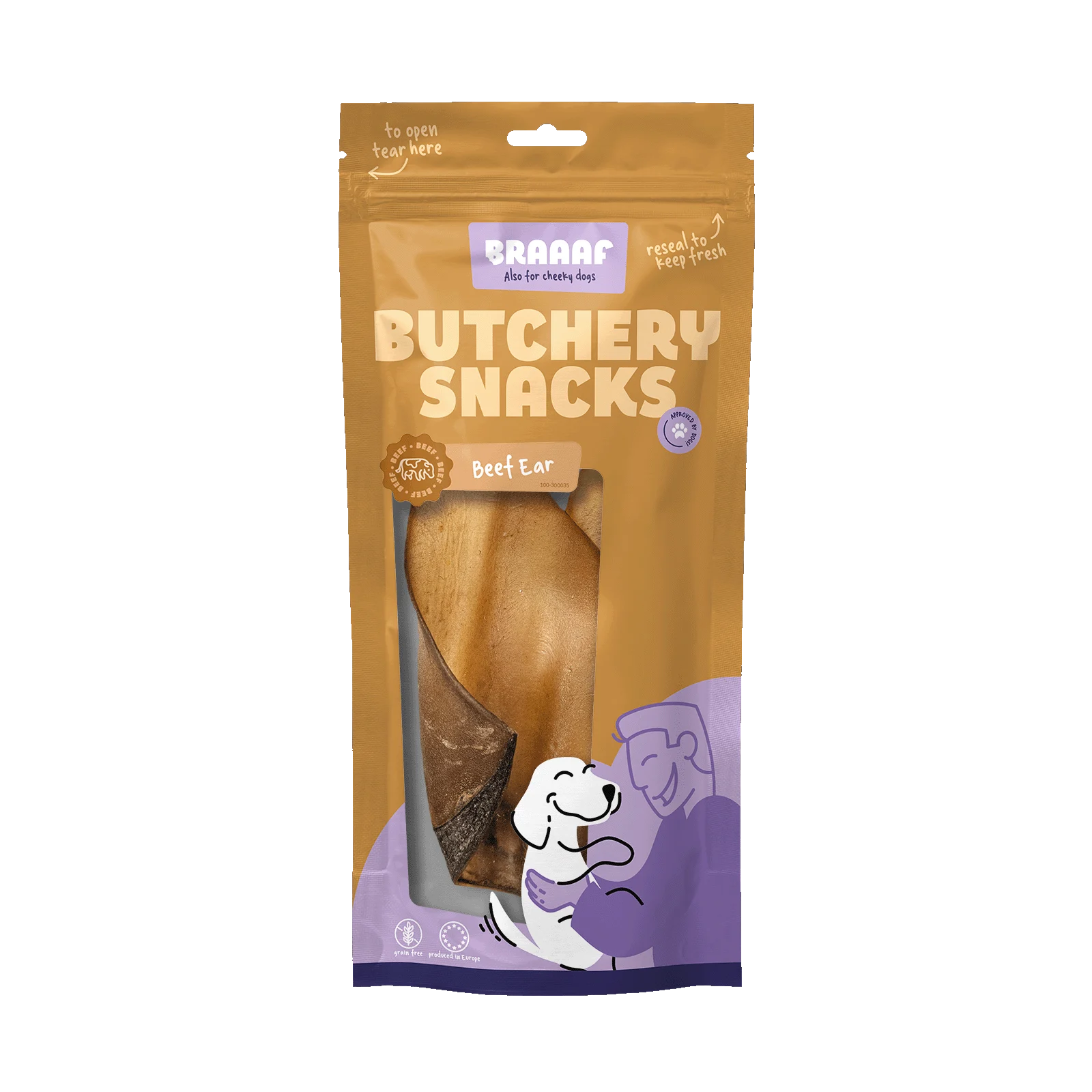 Rinderohr für Hunde, 2 Stück – Braaaf Butchery Snacks – Bild 1