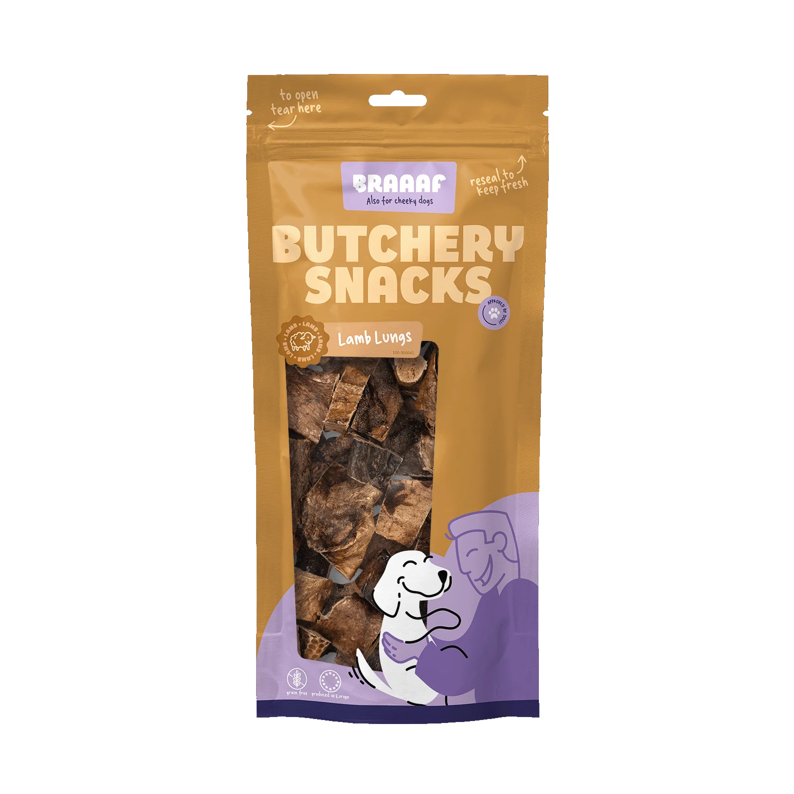 Hundesnack Lungen vom Lamm, 85 g – Braaaf Butchery – Bild 1