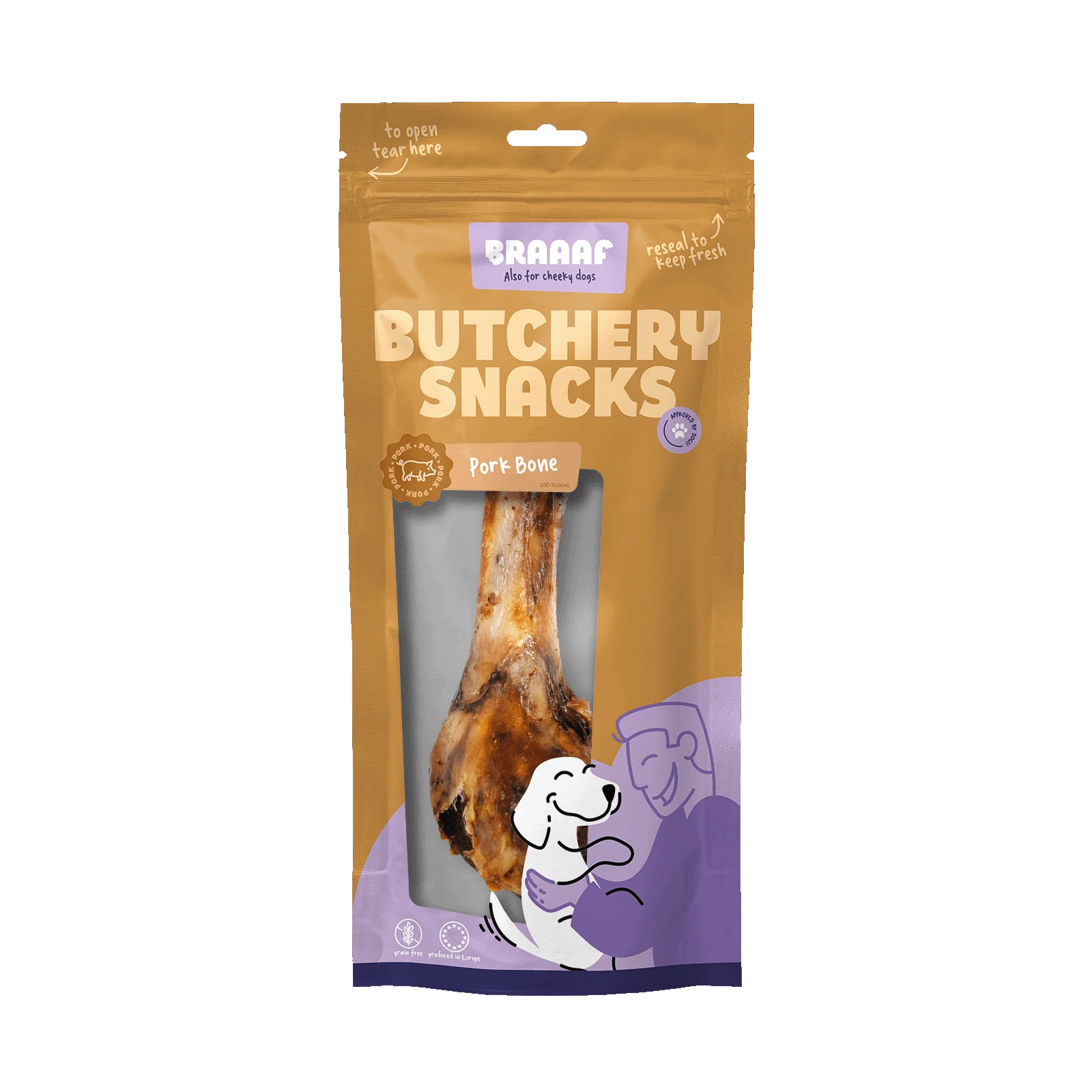 Schweineknochen für Hunde, 1 Stück – Braaaf Butchery Snacks – Bild 1