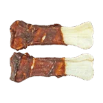 Kauknochen mit Ente, gepresst, 12,5 cm, 2 Stück – Braaaf Rawhide Pressed Bone – Bild 3