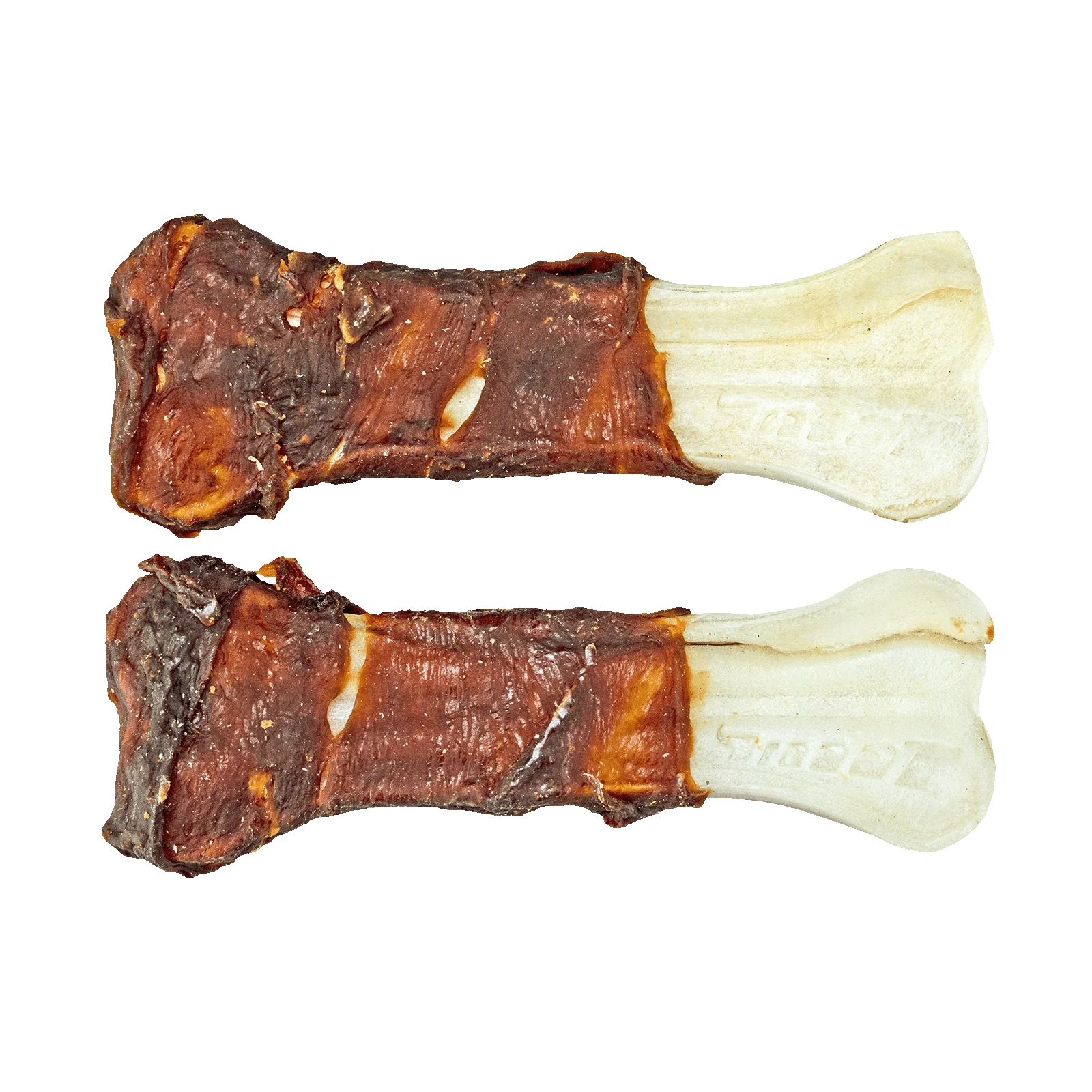 Kauknochen mit Ente, gepresst, 12,5 cm, 2 Stück – Braaaf Rawhide Pressed Bone – Bild 3