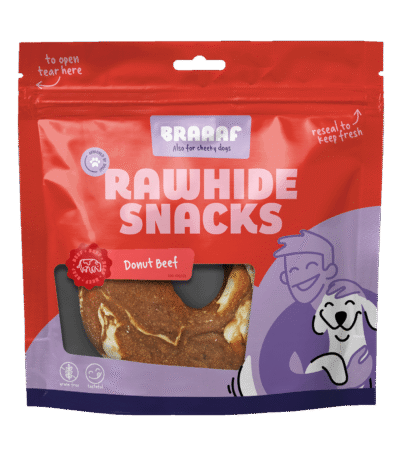 Kaufring mit Rind und Fisch, 1 Stück – Braaaf Rawhide Donut