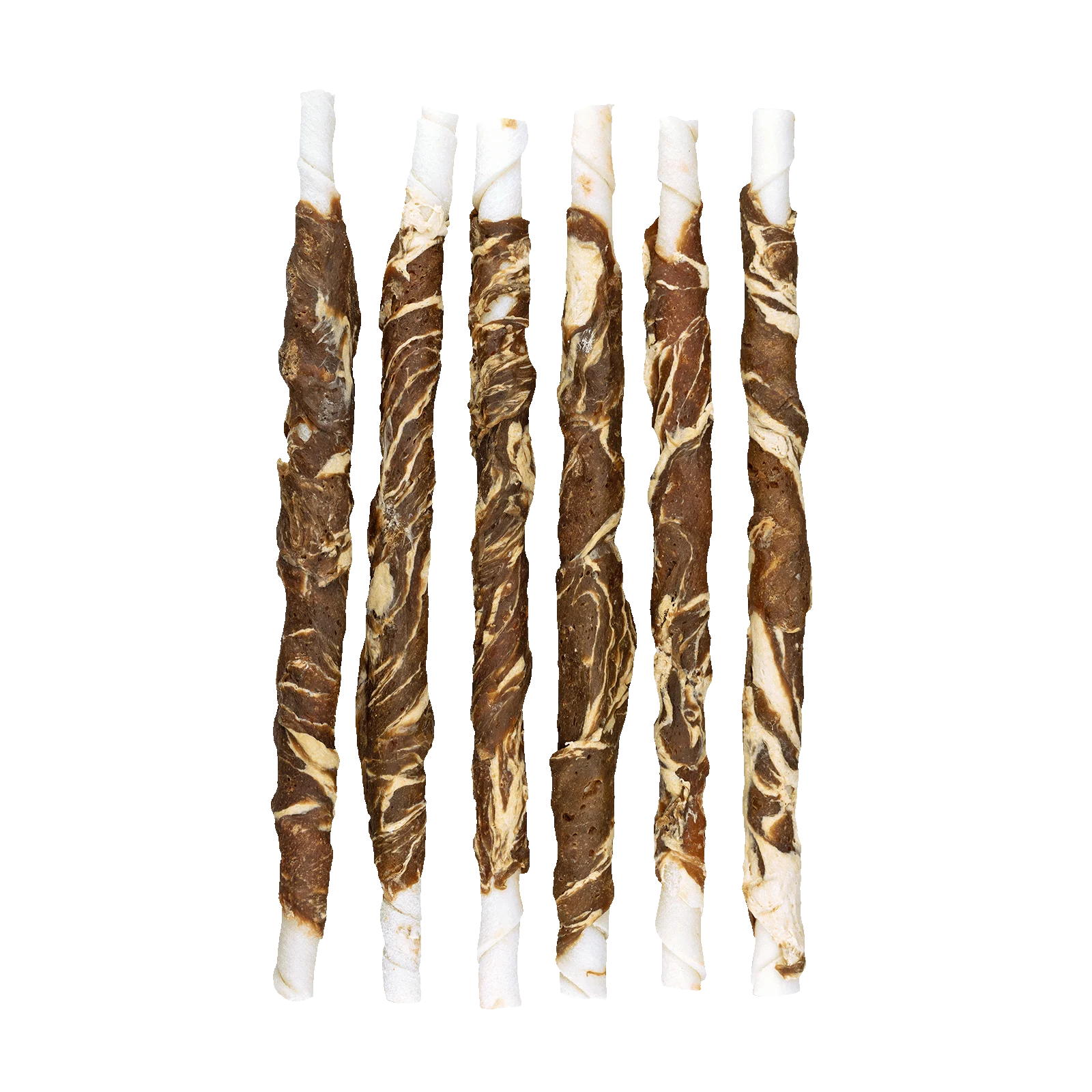 Kausnack aus Büffelhaut mit Lamm und Fisch, 21 cm, 6 Stück – Braaaf Rawhide Twister – Bild 3
