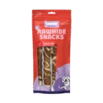 Kausnack aus Büffelhaut mit Lamm und Fisch, 21 cm, 3 Stück – Braaaf Rawhide Twister