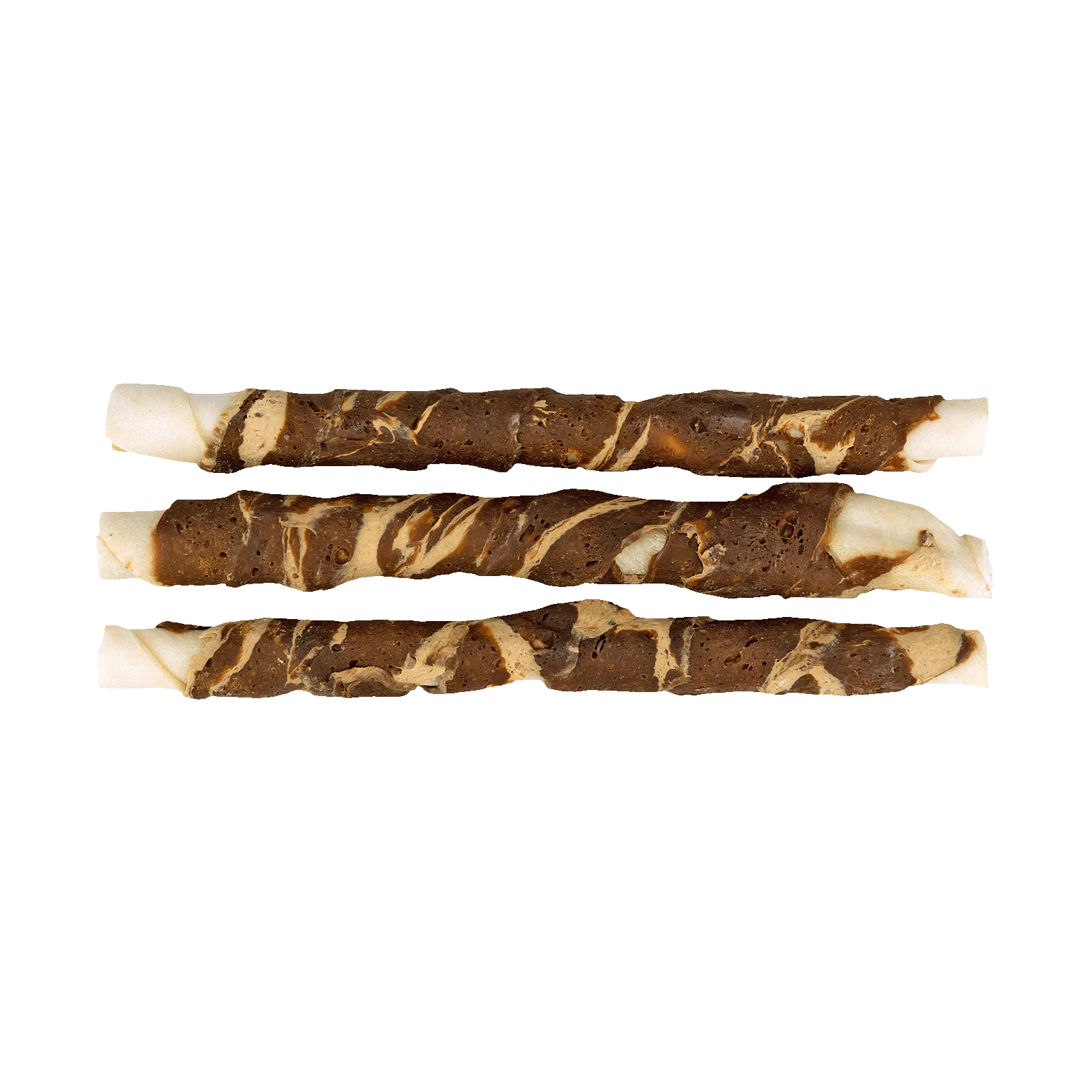Kausnack aus Büffelhaut mit Lamm und Fisch, 21 cm, 3 Stück – Braaaf Rawhide Twister – Bild 2