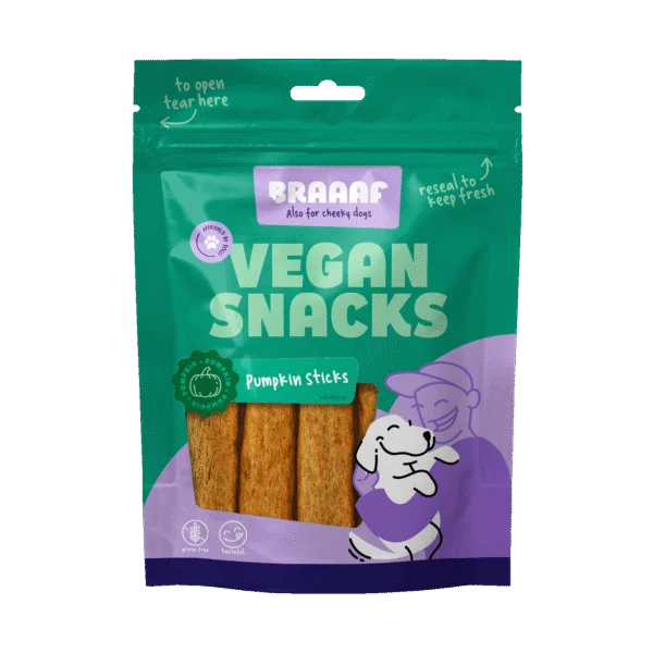 Veganer Hundesnack mit Kürbis, 12 cm – Braaaf Vegan Snack Kürbis Stick