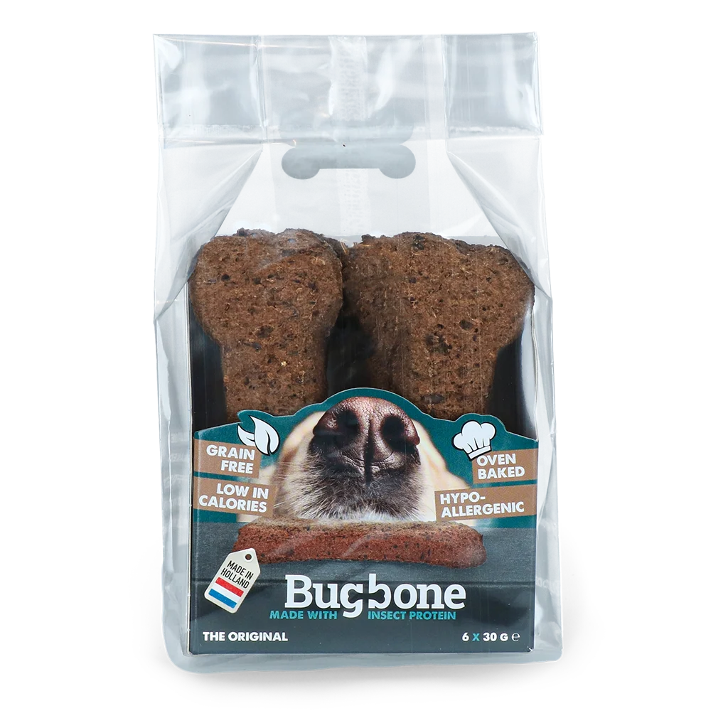 Hundesnack mit Insektenprotein, 6 Stück à 30 g – Bugbone Medium – Bild 1
