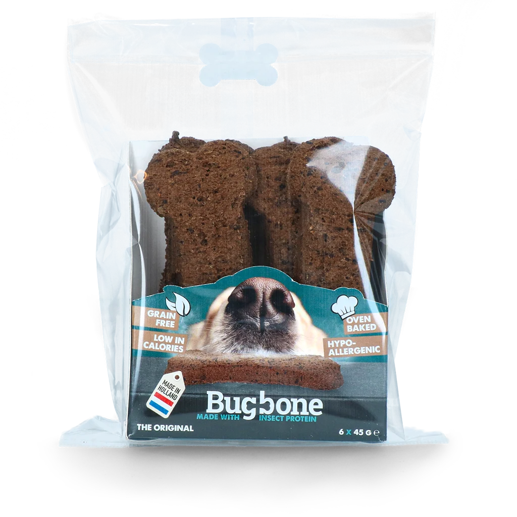 Hundesnack mit Insektenprotein, 6 Stück à 45 g – Bugbone Large – Bild 1
