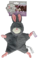 Hundekuscheltier Hase aus Plüsch mit Quietsche – Bunny Puppy Crunchy Knot