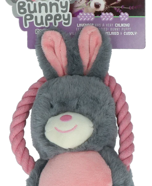 Plüschspielzeug für Hunde in Hasenform mit Quietscher – Bunny Puppy Ropey Swing