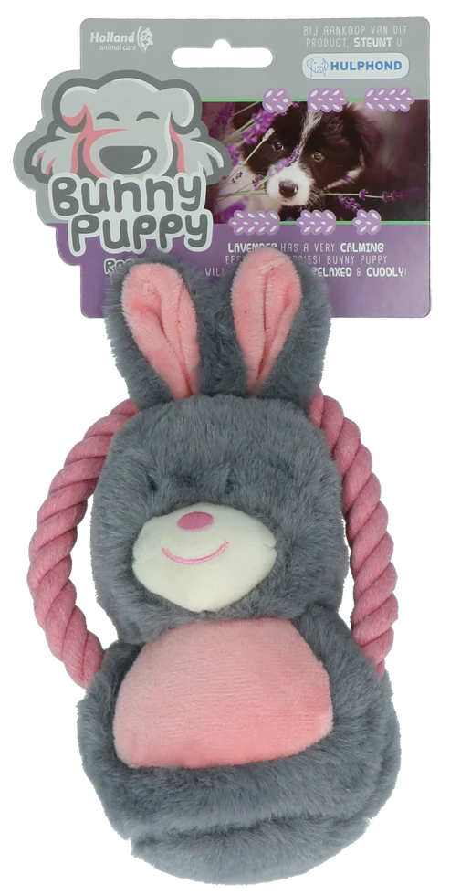 BUNN004.png Plüschspielzeug für Hunde in Hasenform mit Quietscher – Bunny Puppy Ropey Swing – Bild 1