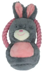 Plüschspielzeug für Hunde in Hasenform mit Quietscher – Bunny Puppy Ropey Swing – Bild 4