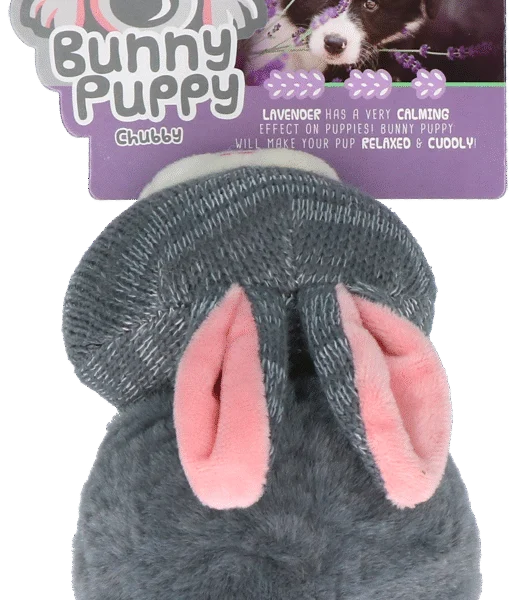 Hundekuscheltier Häschen aus Plüsch mit Quietscher – Bunny Puppy Chubby
