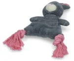 Plüschhundespielzeug in Kaninchenform mit Quietscher – Bunny Puppy Crunchy Rope – Bild 4