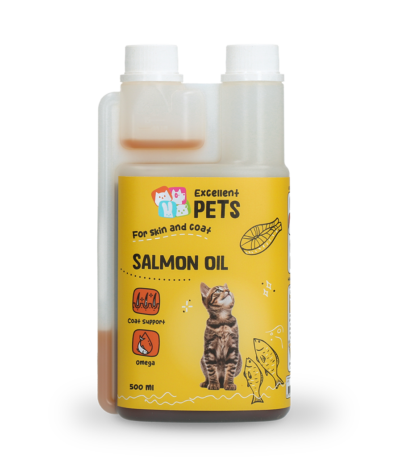 Lachsöl für Katzen mit Omega 3 und Omega 6, 500 ml – Excellent Pets Cat Salmon Oil