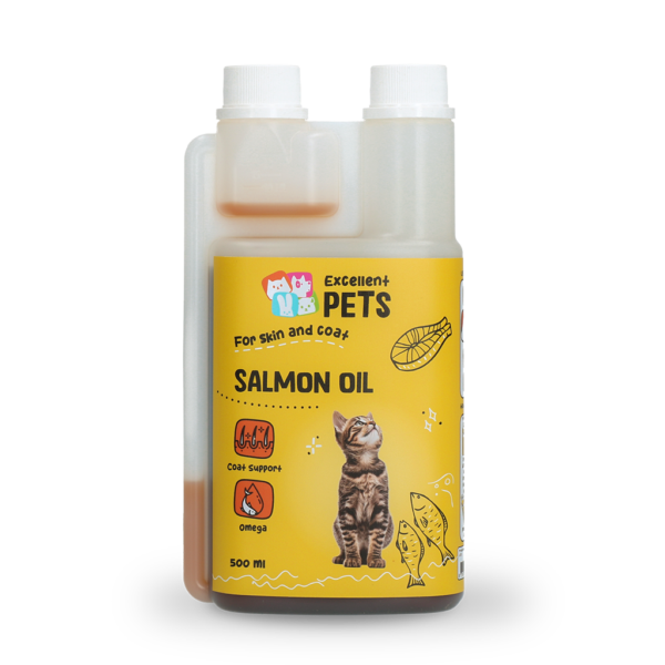 Lachsöl für Katzen mit Omega 3 und Omega 6, 500 ml – Excellent Pets Cat Salmon Oil