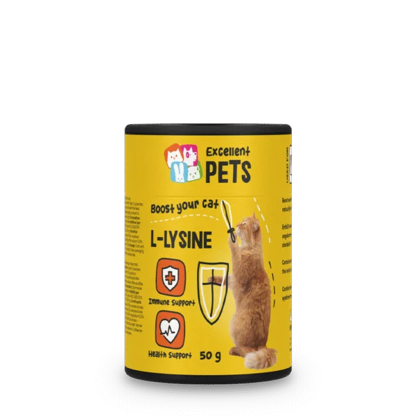 Lysin Pulver für Katzen mit Vitamin B6, 50 g – Excellent Pets L-Lysine