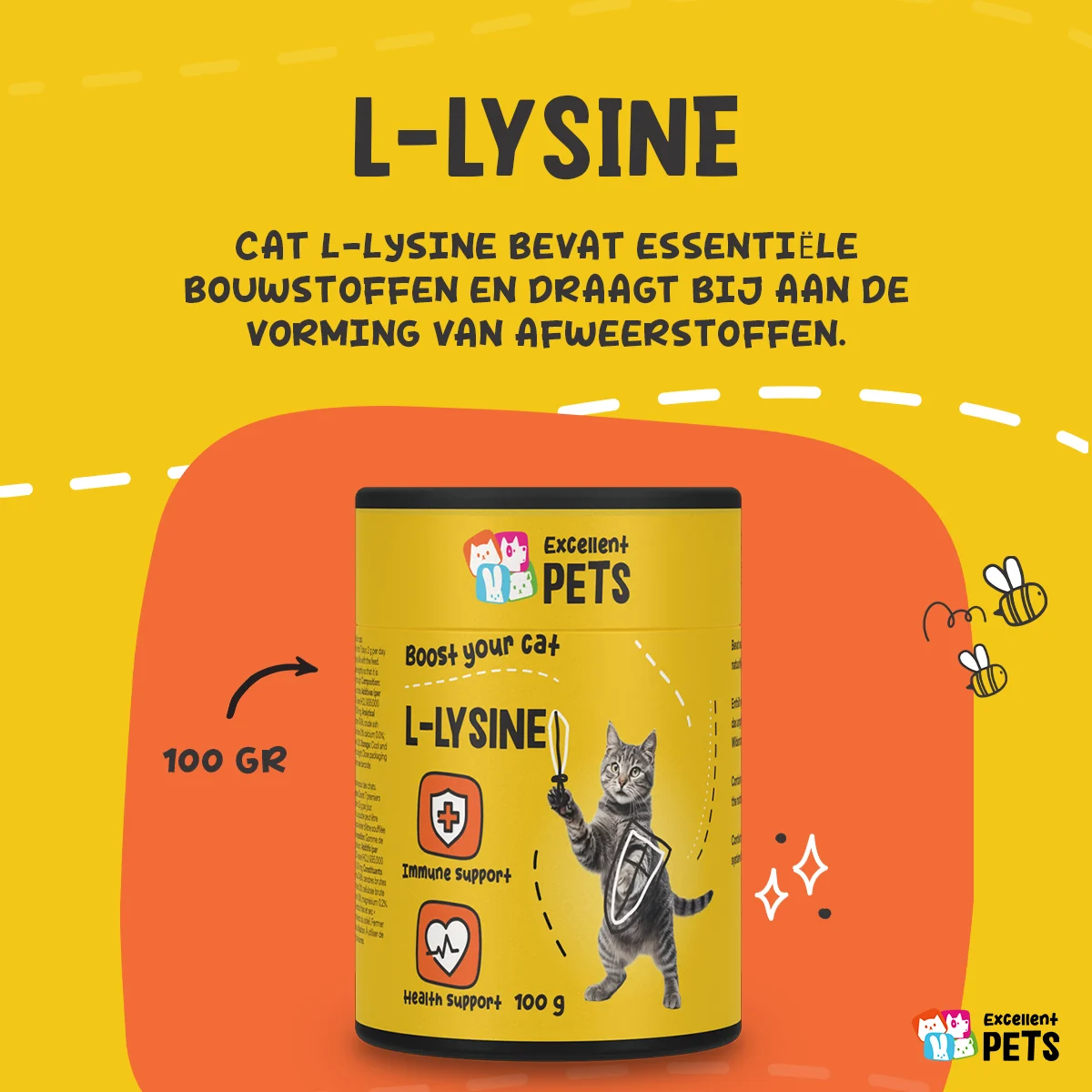 Lysin Pulver für Katzen mit Vitamin B6, 100 g – Excellent Pets L-Lysine – Bild 5
