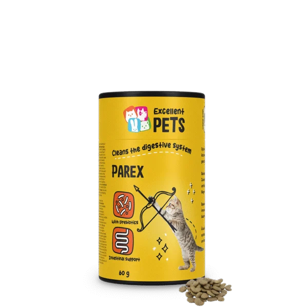 Katzenergänzungsfutter in Krokettenform mit Präbiotika, 60 g – Excellent Pets Cat Parex