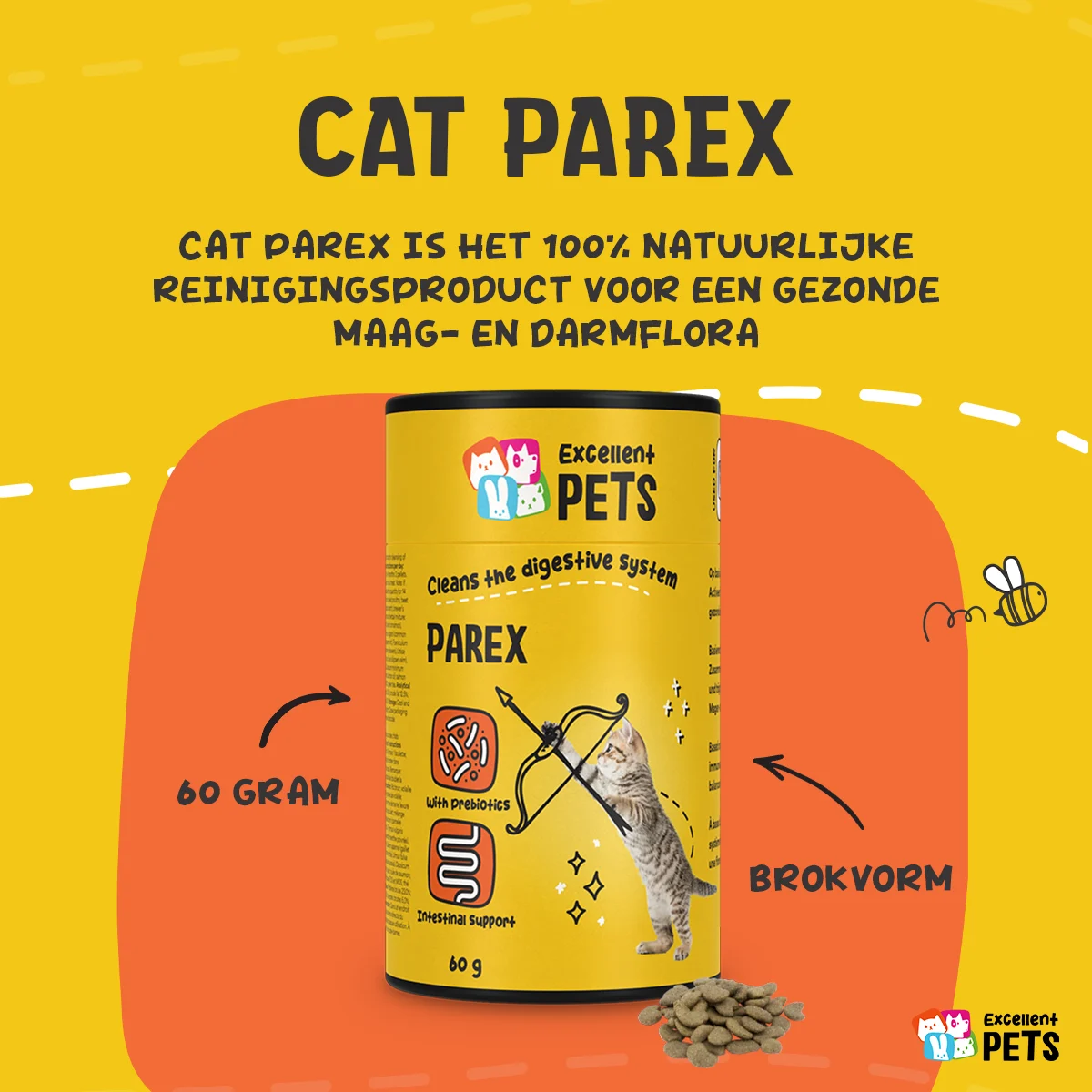 Katzenergänzungsfutter in Krokettenform mit Präbiotika, 60 g – Excellent Pets Cat Parex – Bild 5