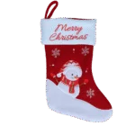 Weihnachtssocke für Haustiere mit Aufhängeschlaufe, 20 x 38 cm – Hofman Animal Care Christmas Stocking Snowman