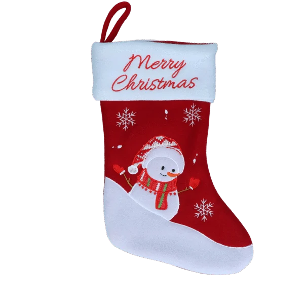 Weihnachtssocke für Haustiere mit Aufhängeschlaufe, 20 x 38 cm – Hofman Animal Care Christmas Stocking Snowman