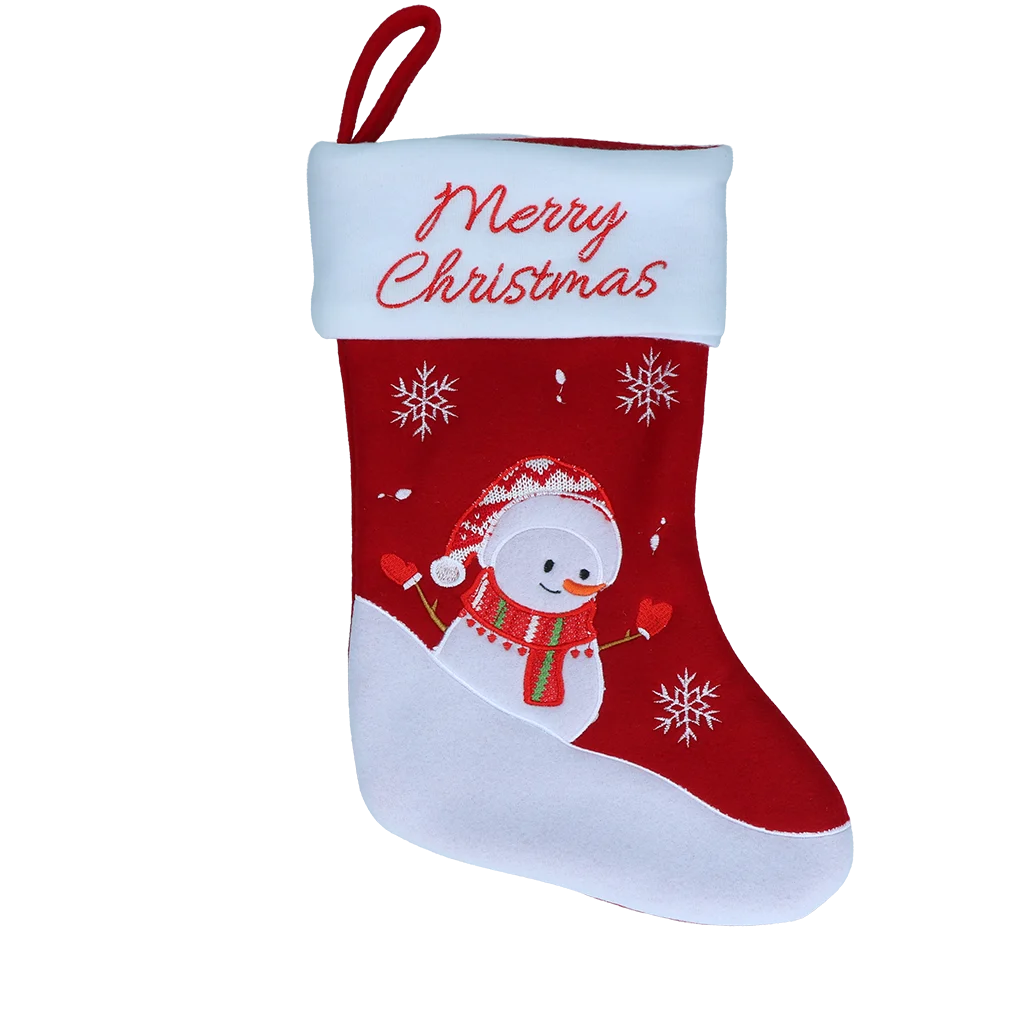 Weihnachtssocke für Haustiere mit Aufhängeschlaufe, 20 x 38 cm – Hofman Animal Care Christmas Stocking Snowman – Bild 1