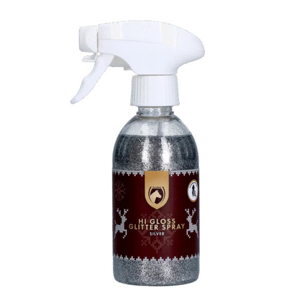Glitzerspray für Pferde, Silber, 250 ml – Excellent Horse Christmas Hi Gloss Glitter Spray