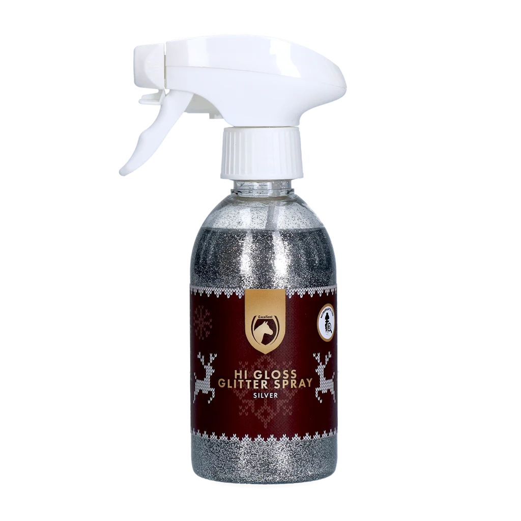 Glitzerspray für Pferde, Silber, 250 ml – Excellent Horse Christmas Hi Gloss Glitter Spray – Bild 1