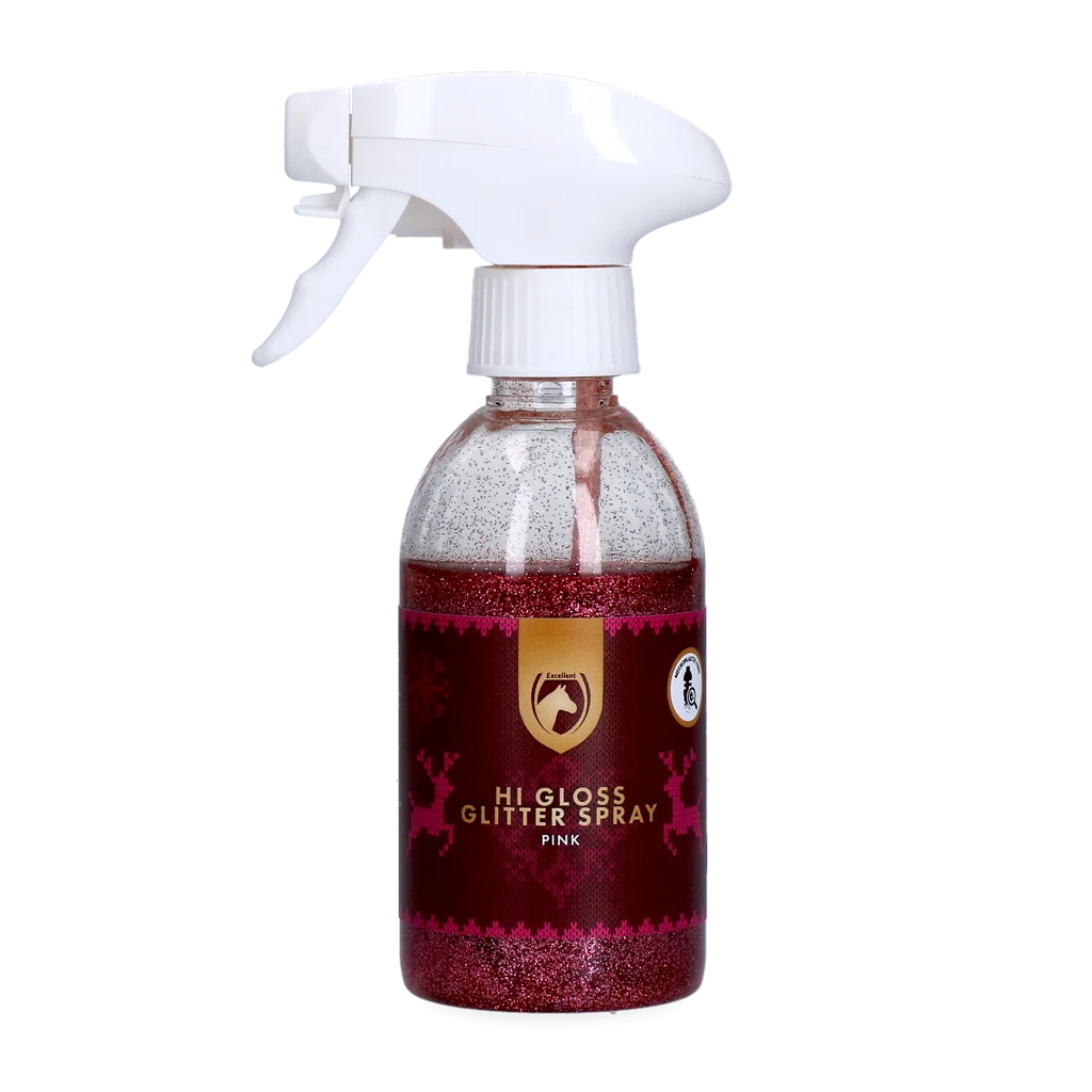 Glitzerspray für Pferde, Rosa, 250 ml – Excellent Horse Christmas Hi Gloss Glitter Spray – Bild 1