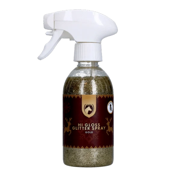 Glitzerspray für Pferde, Gold, 250 ml – Excellent Horse Christmas Hi Gloss Glitter Spray