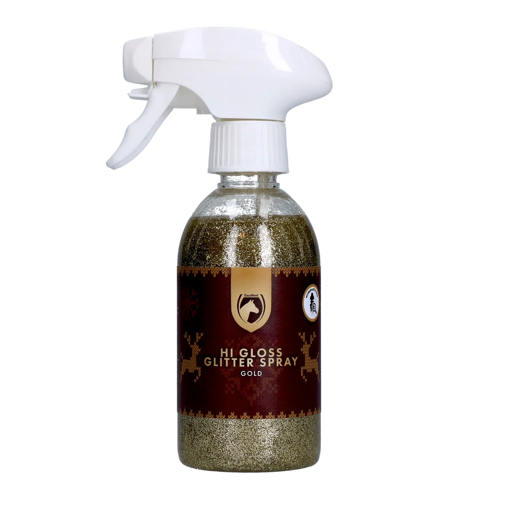 Glitzerspray für Pferde, Gold, 250 ml – Excellent Horse Christmas Hi Gloss Glitter Spray – Bild 1