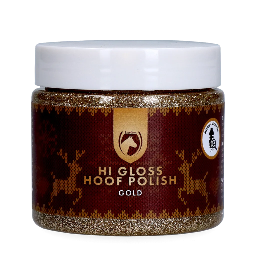 Glitzer Huflack Gold, 150 ml – Excellent Horse Christmas Hi Gloss Hoof Polish – Bild 1