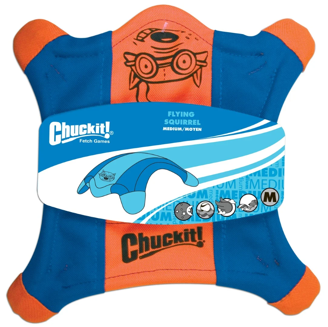 CHUC0511300.jpg Hundefrisbee aus Canvas mit leuchtenden Pfoten, 24 x 24 cm – Chuckit! Flying Squirrel M – Bild 1