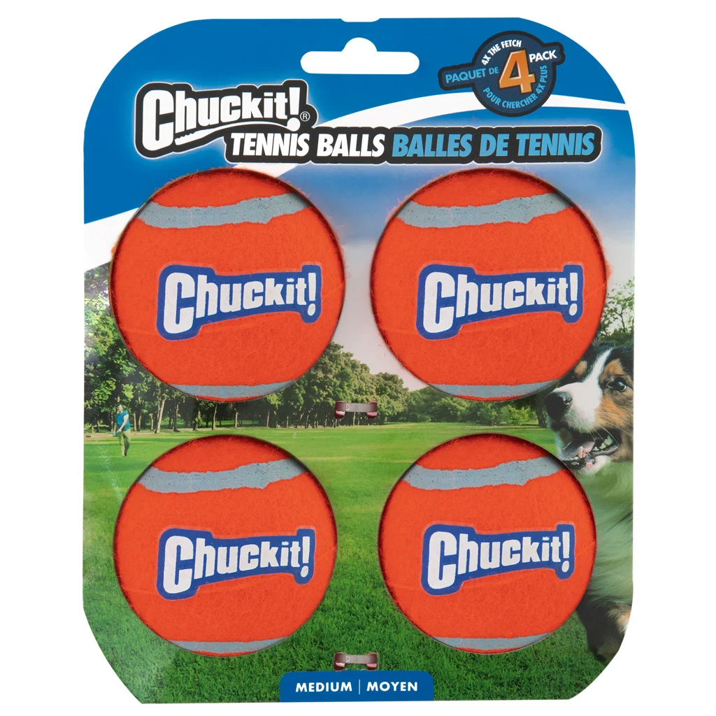 Hundetennisball M, ø 6 cm, 4 Stück, schwimmfähig – Chuckit! Tennis Ball – Bild 1