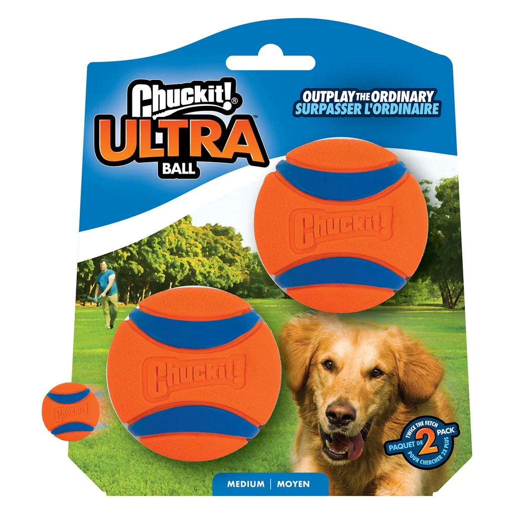 CHUC17001.jpg Hundeball aus Gummi M, ø 6 cm, 2 Stück – Chuckit! Ultra Ball – Bild 1