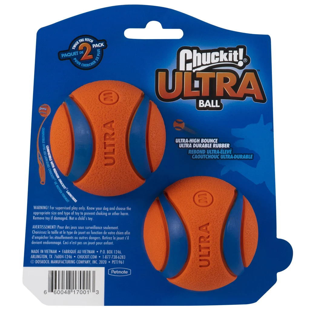 Hundeball aus Gummi M, ø 6 cm, 2 Stück – Chuckit! Ultra Ball – Bild 2