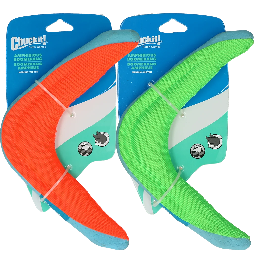 Hunde-Bumerang M, schwimmfähig, sortiert in Grün oder Orange – Chuckit! Amphibious Boomerang – Bild 1
