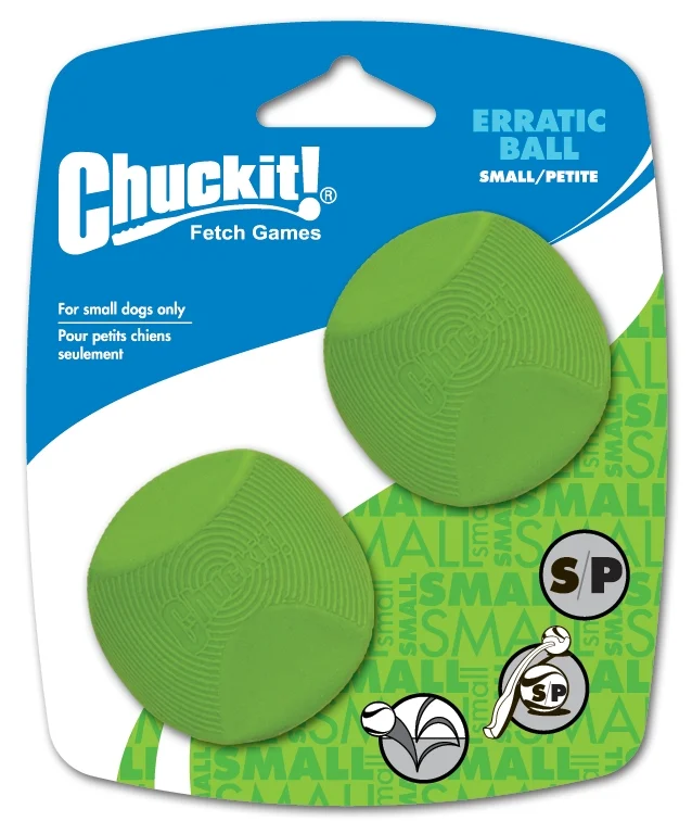 Kantiger Hundeball aus Gummi, S 5 cm, 2 Stück – Chuckit! Erratic Ball – Bild 1