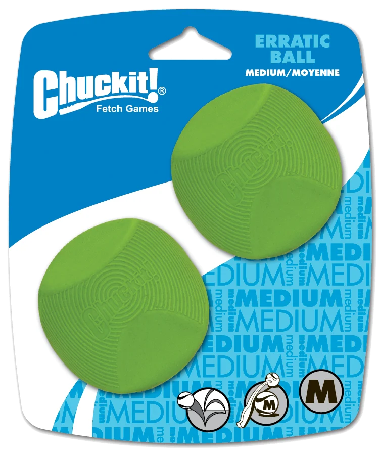 CHUC20120.png Kantiger Hundeball aus Gummi, M 6 cm, 2 Stück – Chuckit! Erratic Ball – Bild 1