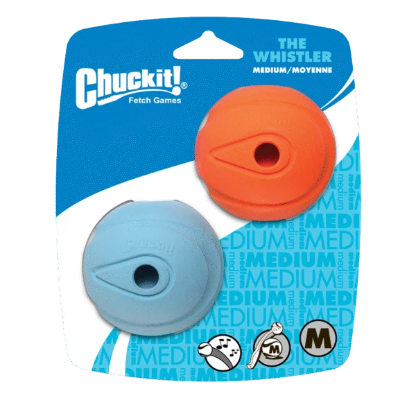 Hundeball mit Pfeifton M, ø 6 cm, 2 Stück – Chuckit! The Whistler
