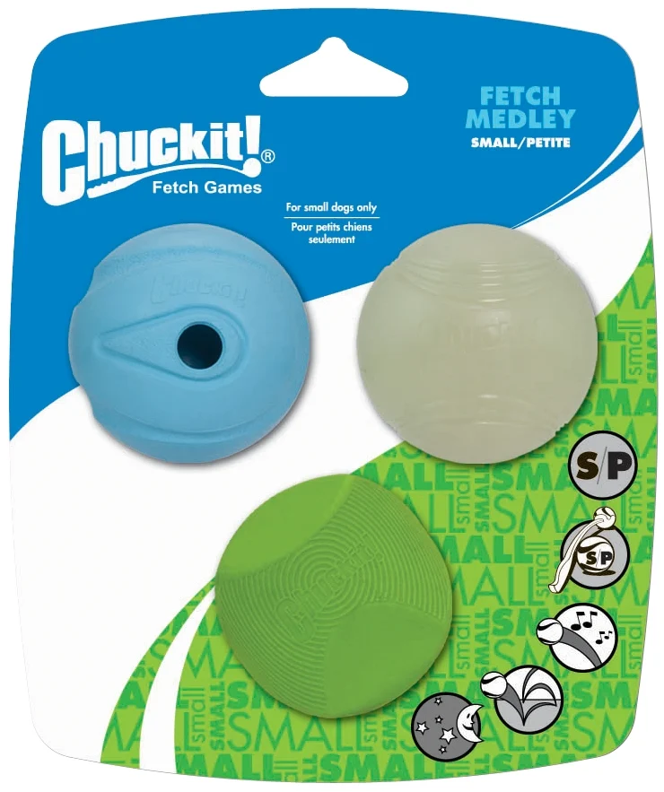 CHUC205101.jpg Hundebälle mit Licht und Geräusch, 3 Stück, Ø 5 cm – Chuckit! Fetch Medley S – Bild 1